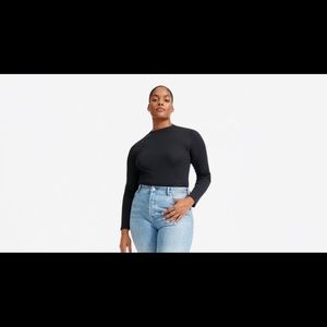 NWOT Everlane Pima Micro Rib Funnel Neck S Black